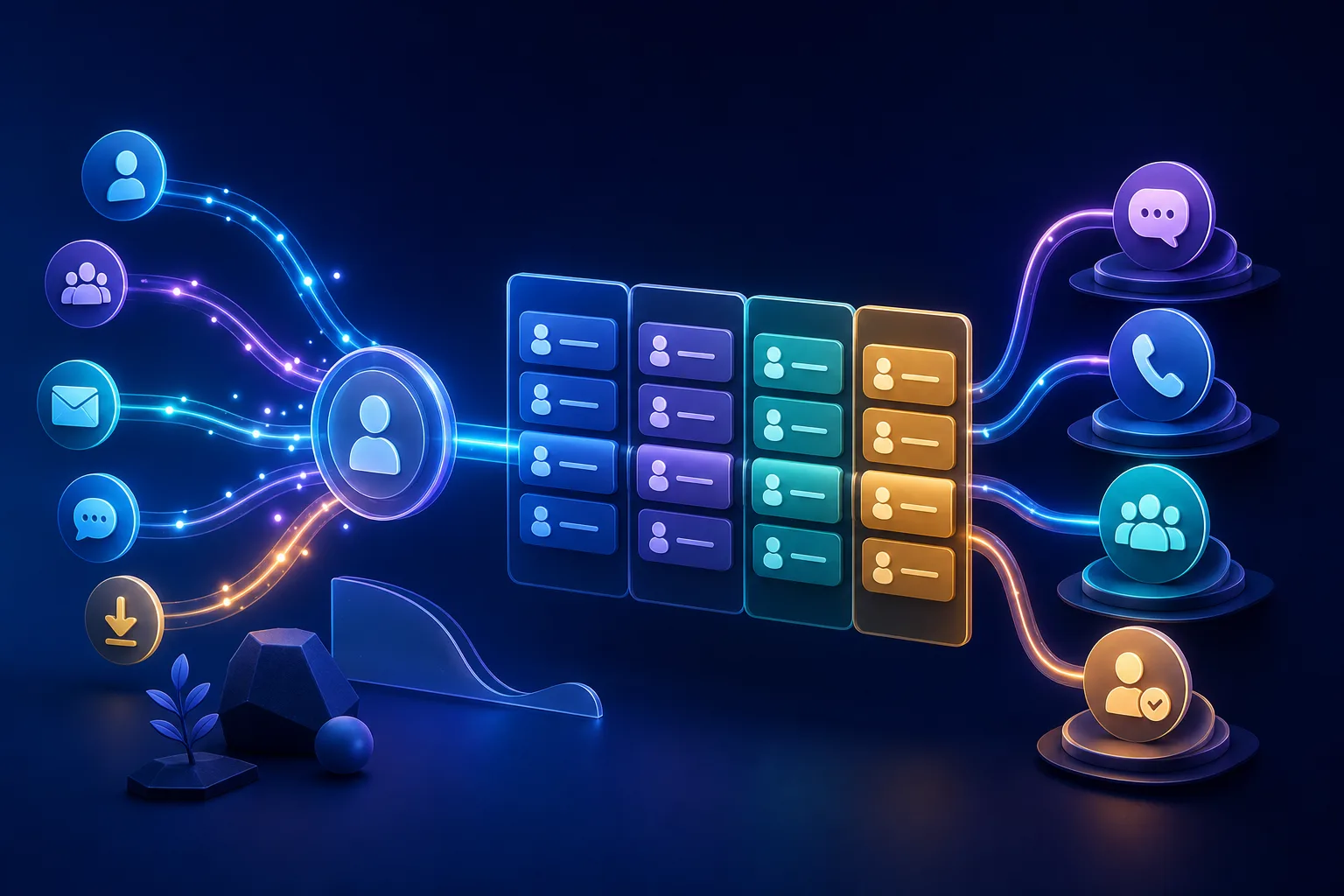 WordPress CRM, Lead Generation & Customer Engagement Tools workflow illustration