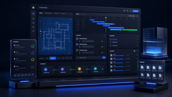 Plans & Productions Suite product illustration: Run tickets, threaded messages, plan intake, production requests, attachments, and Google Workspace email workflows from one operations hub.