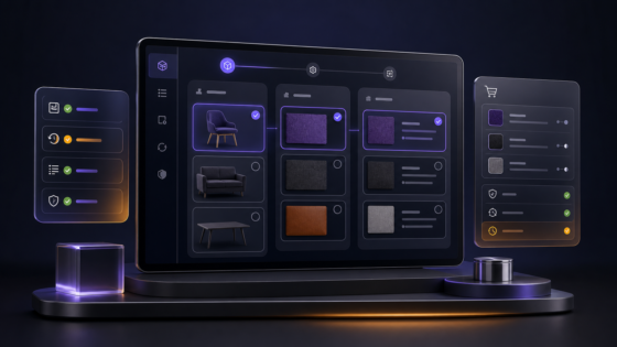 Legacy Options Selector product illustration: Manage category, item, and sub-item choices with pricing, images, validation, order editing, and legacy configuration compatibility.
