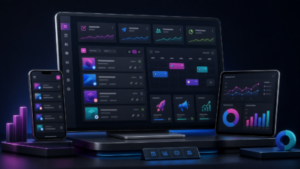 Social Media Dashboard product illustration: Add a lightweight, role-controlled dashboard for organizing social media workflows and launch links.