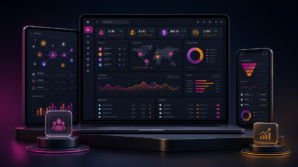 MHD Affiliates Custom Distribution product illustration: A customized GPL affiliate distribution with WooCommerce attribution, partner accounts, commission records, payout workflows, and reporting.