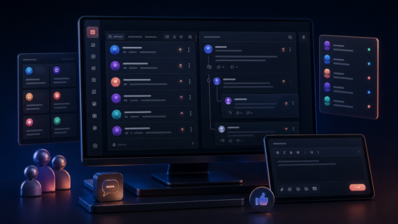 Community Forum product illustration: Launch a front-end forum with threads, replies, categories, authenticated posting, upvotes, shortcodes, and administrative controls.