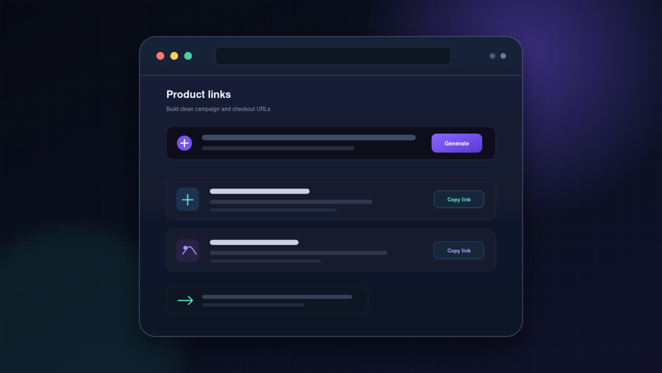 WooCommerce product link builder with validated, copy-ready cart and checkout URLs